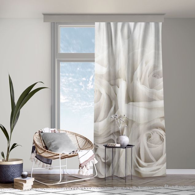 modernas cortinas salon White Roses