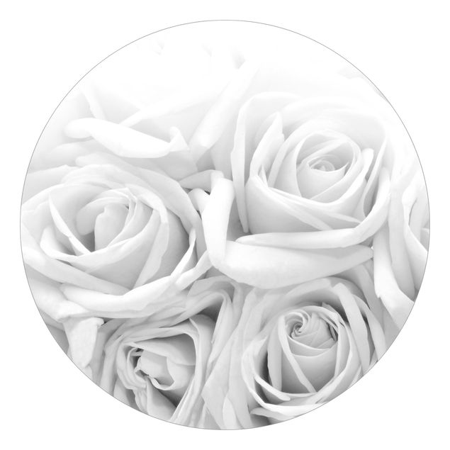 Papel pintado moderno White Roses Black And White