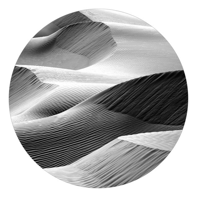 Papel pintado en blanco y negro Wave Pattern In Desert Sand