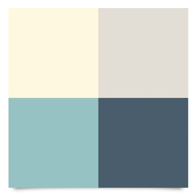 Láminas adhesivas en turquesa Cosy Colours Squares Lagoon - Cashmere Sand Pastel Turquoise Slate Blue