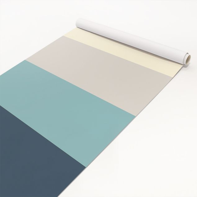 Láminas adhesivas en azul Cosy Colours Stripes Lagoon - Cashmere Sand Pastel Turquoise Slate Blue