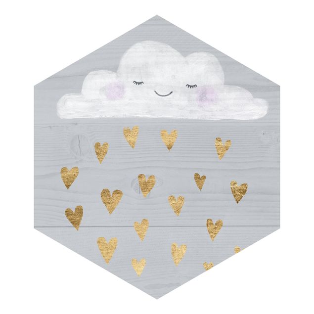 Papel pintado Cloud With Golden Hearts