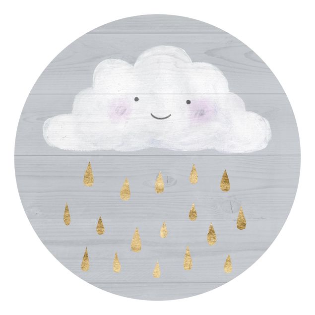Papel pintado tonos grises Cloud With Golden Raindrops