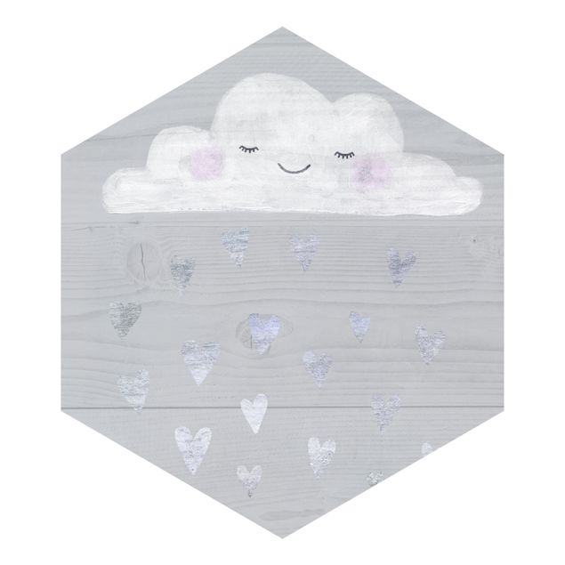 Papel pintado Cloud With Silver Hearts
