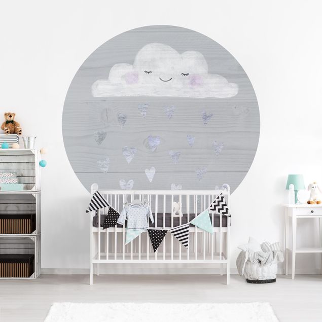 Decoración habitación infantil Cloud With Silver Hearts