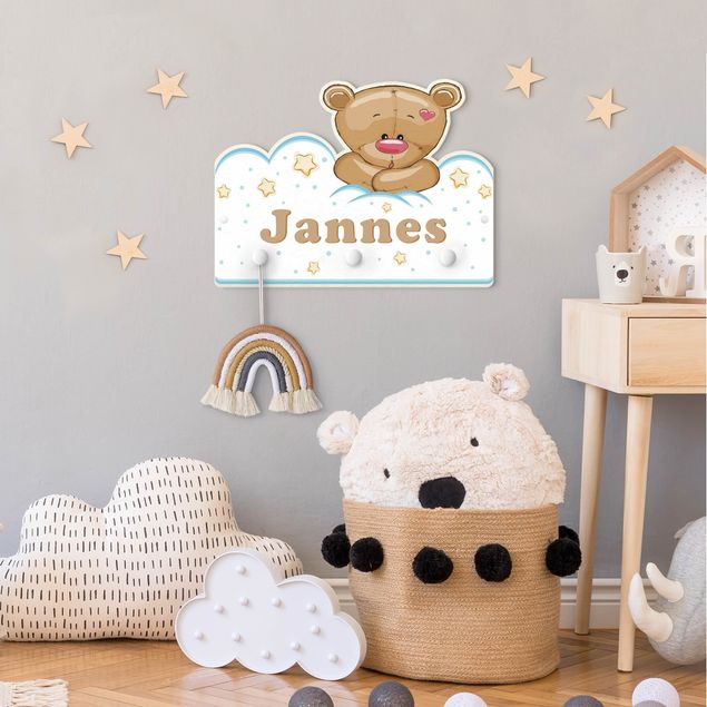 Percheros de pared con frases Clouds Teddy With Customised Name