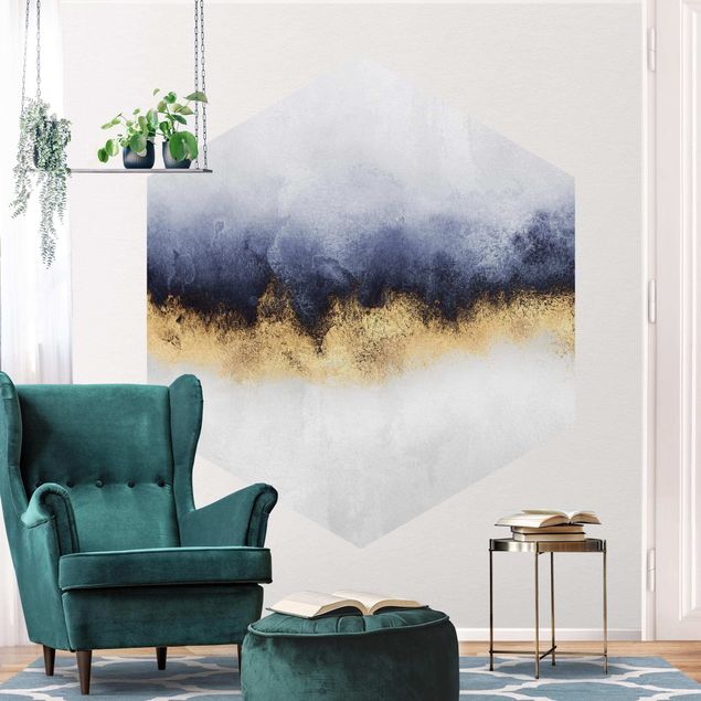 Papel pintado moderno Cloudy Sky With Gold