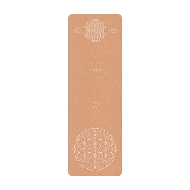 Alfombra blanca Customised Name Flower Of Life White