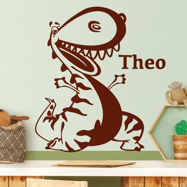 Vinilos frases personalizadas Dinosaur With Customised Name