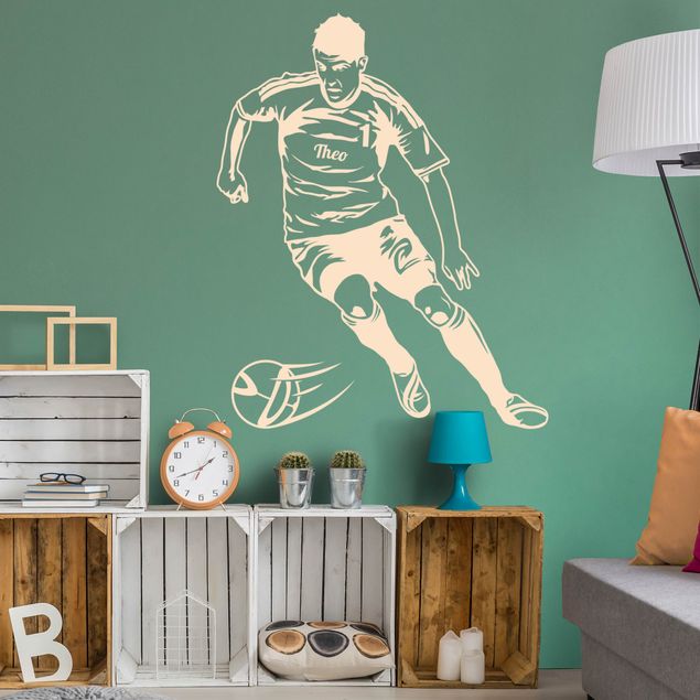 Decoración infantil pared Football Player with Customised Name