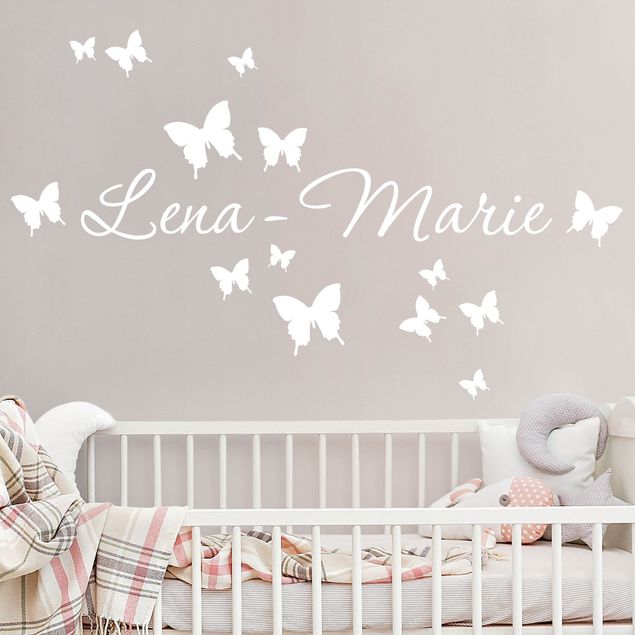 Vinilo texto personalizado Customised text butterfly decor