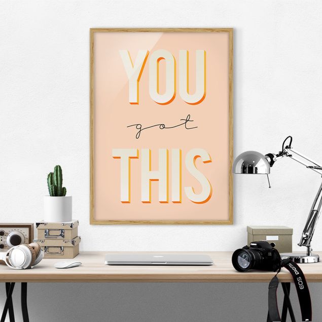 Pósters enmarcados con frases You Got This Typo Saying