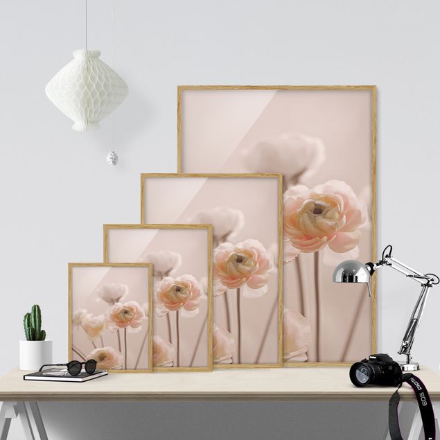 Cuadros tonos naranjas Delicate Bouquet Of Light Pink Flowers