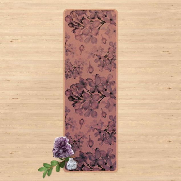 Alfombras modernas Delicate Watercolour Lilac Blossom Pattern