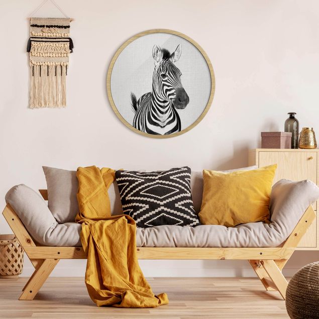 Pósters enmarcados de animales Zebra Zilla Black And White