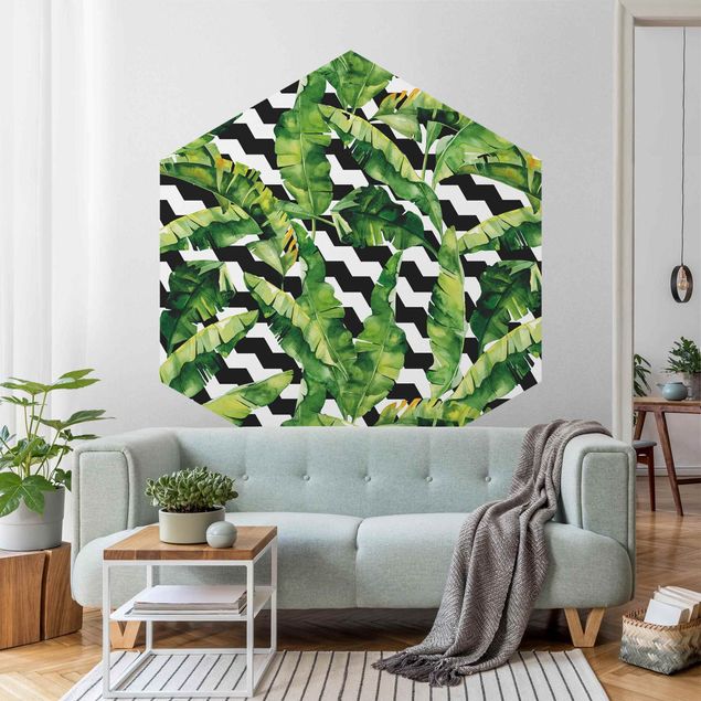 Papel pintado moderno Zig Zag Pattern Geometry Jungle