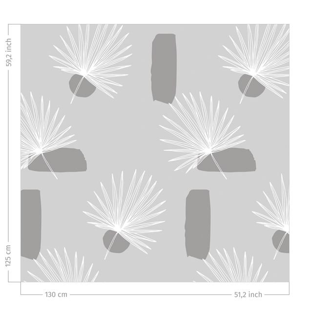 Cortinas con patrones European Fan Palm Fronds - Grey